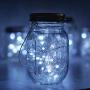 Cynzia Solar Mason Jar Lid Lights, 8 Pack 20 LED Waterproof Fairy Star Firefly String Lights with 8 Hangers (Jar Not Included), for Mason Jar Lantern Table Garden Wedding Party Decor (Cold White)