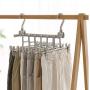 WZP Hanger Multi-Layer Hanger Home Multi-Function Wardrobe Clothes Rack,with Clip Hanger Pants Storage Shelf Non-Slip Hanger Bearing Strong/Gray/As Shown