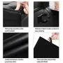 SONGMICS 30 Inches Folding Storage Ottoman Bench with Flipping Lid, Storage Chest Footstool, Faux Leather, Black ULSF45BK