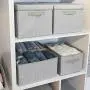 GRANNY SAYS Closet Organizer Bins, Storage Basket for Shelves, Closet Bins with Handle, Home and Office Boxes Organizer, Gray, Large, 3-Pack