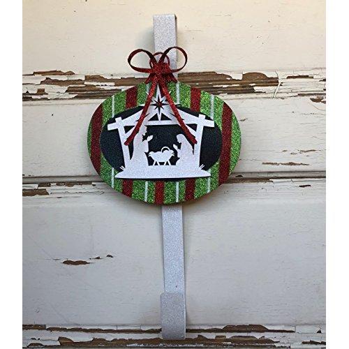 AGD Christmas Decor - Designer Oval Nativity Bulb Wreath Door Hanger