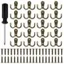 HOVEOX 20 Pcs Double Prong Robe Hook Retro Towel Cloth Hanger Wall Hat Jewelry Hooks Rustproof Rustic Hooks Utility Hooks with 40 Pcs Screws and a Screwdriver (Bronze) HOVEOX 20 Pcs Double Prong Robe Hook Retro Towel Cloth Hanger Wall Hat Jewelry Hooks Rustproof Rustic Hooks Utility Hooks with 40 Pcs Screws and a Screwdriver (Bronze)