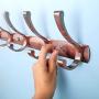 WEBI Wall Mounted Coat Rack with 6 Hooks for Hanging Coats,23-5/8 Coat Hanger Wall Mount Hook Rack Wall Hanger for Jacket,Hats,Clothes,Antique Copper,2 Packs