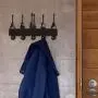 Guitars Key Hook Wall Door Clothes Coat Hat Hanger Key Holder with 5 Hooks Strong Adhesive Sticker Wood Hooks, Music Instrument Household Décor Hooks Music Lover Gift (M3)