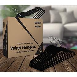 Utopia Home Premium Non-Slip Velvet Hangers (Pack of 50) - Heavy Duty - Coat Hangers - Pant Hangers - Black