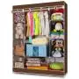 Clothes Closet Clothes Wardrobe Portable, Non-Woven Fabric Cloth Storage Wardrobe, Clothes Organizer Shelf Clothing Cabinet with Hangers, 4 Tiers and 10 Compartments, Brown Clothes Closet Clothes Wardrobe Portable, Non-Woven Fabric Cloth Storage Wardrobe, Clothes Organizer Shelf Clothing Cabinet with Hangers, 4 Tiers and 10 Compartments, Brown
