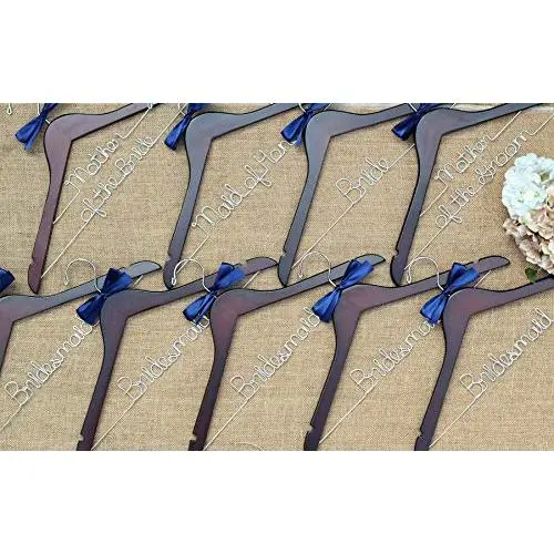 Set of 9 Bridal Party Hangers, Custom Hanger, Wedding Party Hangers, Bridesmaid Gift, Bride Hanger, Mrs Hanger