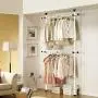 Flesser Adjustable Clothes Rack Heavy Duty Garment Rack for Clothes 2-Tier Easy to Assemble