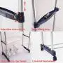 PKWEHKG Furniture Living Room Double Pole Rolling Adjustable Garment Coat Rack Dress Hanger Clothes Rack with Movable Wheels