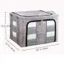 Aimbinet Clothes Storage Bag Large Storage Cubes 66L with Metal Support Organizer Foldable Stackable Container Organizer Basket for Home, Office, Closet, Bedroom, Living Room (Gray)