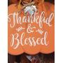 Thankful And Blessed Thanksgiving Wreath DecoMesh Brown Orange Gold FREE SHIPPING Free Wreath Hanger Included