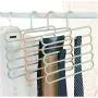 5PC Random Color Pants Hangers Holders Multifunction Trousers Hanger Storage Rack Clothes Hanger Tie Scarfs Belt Towel Non-Slip Magic Hanger