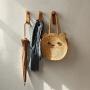 Wooden Coat Hooks Wall Mounted Vintage Single Organizer Hangers, Handmade Craft Hat Rack 3pcs