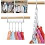 10pcs Space Saving Hanger 5 Hole Plastic Cloth Hanger Hook Magic Clothes Hanger with Hook Closet Organizer Decoration