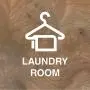 iCandy Products Inc Laundry Room, Cloth Hanger Hotel Business Office Building Sign 12x12 Inches, Elm Burl, Plastic