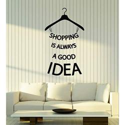 Vinyl Wall Decal Shopping Good Idea Quote Hanger Fashion Store Stickers Mural (g902)