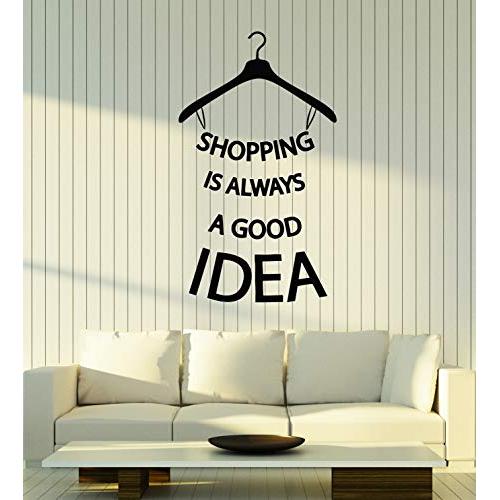 Vinyl Wall Decal Shopping Good Idea Quote Hanger Fashion Store Stickers Mural (g902)