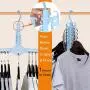 Multifunctional Clothes Hanger Wardrobe Organizer Fold Space Saving 360 Degree Swivel Hook Durable Travel Portable Hangers Magical Household Hook Non-Slip Suit Hangers Hold Up 30 Lbs (Blue)