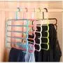 5PC Random Color Pants Hangers Holders Multifunction Trousers Hanger Storage Rack Clothes Hanger Tie Scarfs Belt Towel Non-Slip Magic Hanger