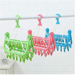 5PC Random Color Multifunctional Drying Rack Sock Holder 32 Clips Portable Socks Cloth Hanger Rack Clothespin Wardrobe Cloth Hangers Decoration