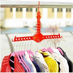 5pcs Random Color Dual Hanger Clothes Folding Hanger Rack Coat Organizer Hanger Foldable Closet