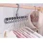 Multi-Port Support Circle Clothes Hanger Hangers Storage RackClothes Hanger Clothes Drying Racks Multifunction Plastic Scarf White