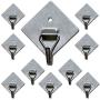 Cenland Self Adhesive Hooks 30lb(Max) Utility Wall Hooks with Holes and Screws,Waterproof and Oilproof,Bathroom Kitchen Heavy Duty Reusable Seamless Hooks(10PCS)