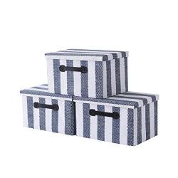 Storage Bins Decorative Storage Boxes Organizer Bins with Lids Handles for Home Fabric Bins Memory Boxes with Lid Empty Gift Basket for Toys(14.5 x 10 x 8.3 Inch,3-Pack)