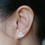 hanger earring studs handmade in sterling silver