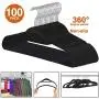 ZENY Premium Velvet Suit Hangers 100 Pack Non Slip Black Clothes Hanger Hook 360 Swivel Ultra Thin ZENY Premium Velvet Suit Hangers 100 Pack Non Slip Black Clothes Hanger Hook 360 Swivel Ultra Thin