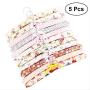 KIPB 5pcs Flower Cloth Non-Slip Wood Hangers Pastoral Cloth Hanger Non-Slip Clothes Hangers Drying Rack for Clothes Mixed Color