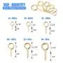 Glarks 100-Pieces 6 Size Brass Plated Lag Eyebolts Screw-in Eye Shape Screw Hooks Hanging Hooks Assortment Set Glarks 100-Pieces 6 Size Brass Plated Lag Eyebolts Screw-in Eye Shape Screw Hooks Hanging Hooks Assortment Set