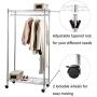 STORAGE MANIAC Heavy Duty Rolling Garment Rack Clothes Hangers with Lockable Wheels, Chrome