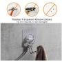 GUNMIN No-Drilling Large Double Hook for Hanging Towel, Coat, Bathroom&Kitchen - Adhesive Wall Mount Hanger, Stainless Steel, 4 Pack (D-3001A)