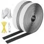 LandJoy Hook and Loop Self Adhesive Tape Roll,8M Extra Strong Double-Sided Sticky Tape,Heavy-Duty and Sturdy Hook and Loop Tape 20mm Wide with Reusable Cable Ties,Scissors,Gloves(Black)