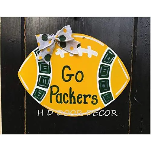 Green Bay packers football door hanger wreath