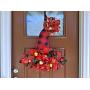 Christmas Holiday Wreath for Front Door Wall Hanger Santa Hat