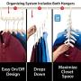 Wonder Hanger Max Velvet Hanger Combo, 10 Hanging Closet Organizers w/ 50 Velvet Hangers - White