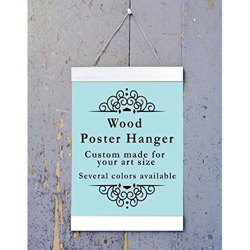 White Wood Poster Hanger, Custom size Art Hanger, poster frame, picture hanger, White Wood, Handmade Frame