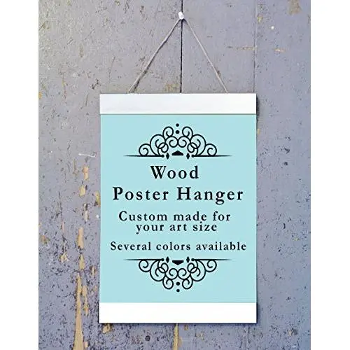 White Wood Poster Hanger, Custom size Art Hanger, poster frame, picture hanger, White Wood, Handmade Frame