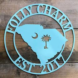 South Carolina Welcome Door Wreath, State Door Hanger, Welcome Sign