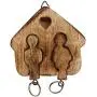Crafkart Set of 2 Wood Key Ring Chain with Holder - Couple Goals Wooden Couple Key Chains Key Ring Set - Handmade Keyring Keychain and Key Holder - Couple Goals