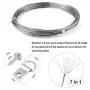 TUPARKA Picture Hanging Kit,15M Picture Hanging Wire,15 Sets D-Ring with Screws for Picture Hanging Artwork Photo Frame Hangers, Supports up to 30 lbs (1.6mmX50Feet)