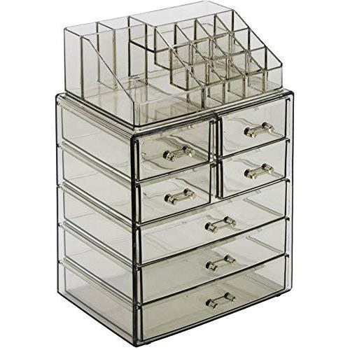 Sorbus Cosmetic Makeup and Jewelry Storage Case Display - Spacious Design - Great for Bathroom, Dresser, Vanity and Countertop (3 Large, 4 Small Drawers, Black Jewel)