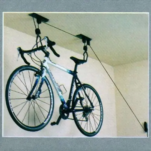 Ceiling Mounted Bike Rack Bicycle Hanger Garage Rack (with Pully Lifting and Lowering System) Ceiling Mounted Bike Rack Bicycle Hanger Garage Rack (with Pully Lifting and Lowering System)
