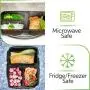 Meal Prep Containers 3 Compartment 45 Pack - Food Prep Containers Bento Boxes Bpa-Free Food Storage Containers with Lids - Lunch Containers Food Containers Reusable Meal Prep Containers by Prep Naturals