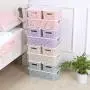 OUNONA Stackable Plastic Storage Boxes Hollow Out Storage Basket with Lid for bras underwear socks neck ties scarves and any accessories - Small Size (Purple)