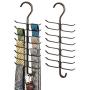 mDesign Vertical Steel Metal Wire Closet Rod Hanging Accessory Organizer for Ties, Belts, Scarves, and Accessories with 17 Storage Hooks - 2 Pack - Bronze