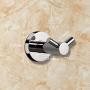 Crown Double Robe Hook Chrome for Bathroom 2 Pack Towel Hook Wall Mounted Hat Coat Clothes Hanger for Wardrobe Bedroom Kitchen CR10