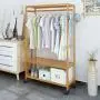 Floor Simple and Modern Bamboo Creative Hanger Simple Living Room Clothes Rack (Color : Primary Color, Size : 70cm) Floor Simple and Modern Bamboo Creative Hanger Simple Living Room Clothes Rack (Color : Primary Color, Size : 70cm)